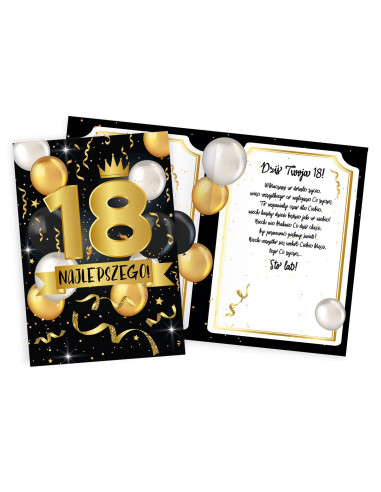 Karnet 18 urodziny kartka urodzinowa B4