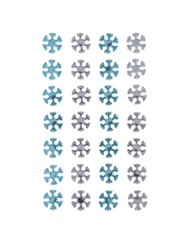 Kryształki dżety samoprzylepne Blu Crystal- śnieżynki 28szt. śnieg