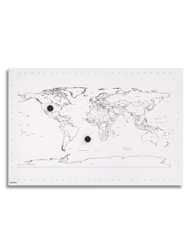 Kreatywna magnetyczna Mapa Świata do zaznaczania podróży 60x40cm