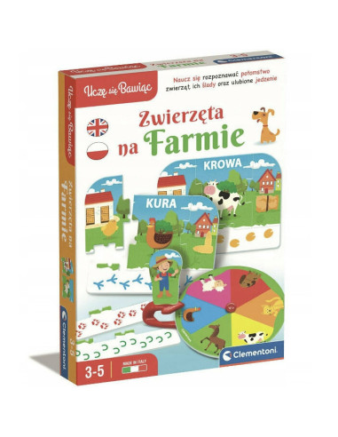 Gra edukacyjna dla dzieci maluchów Zwierzęta na farmie Clementoni