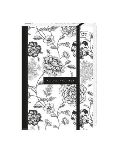 Kalendarz książkowy B6 192 Black&White Kwiaty