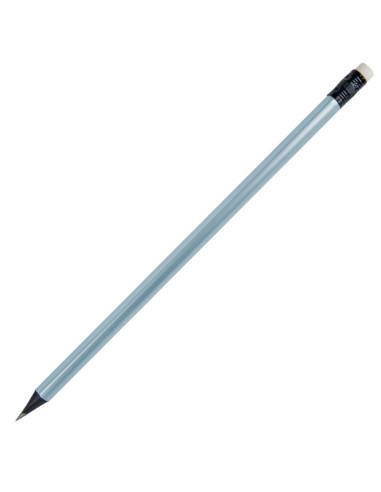 Ołówek metaliczny czarne drewno z gumką Strigo trójkątny błyszczący