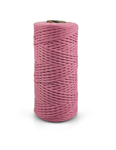 Sznurek bawełniany skręcany do makramy 2mm pastelowy róż 150m WeBa