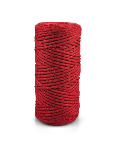 Sznurek bawełniany skręcany do makramy 2mm czerwony 150m WeBa