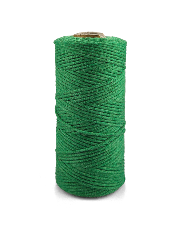 Sznurek do makramy bawełniany skręcany zielony 2mm 150m WeBa