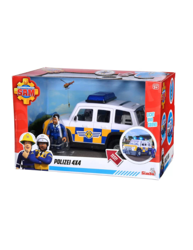 Samochód Strażak Sam Policyjny i Figurka Malcolma