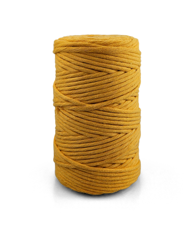 Sznurek 5mm do makramy bawełniany skręcany miodowy żółty WeBa
