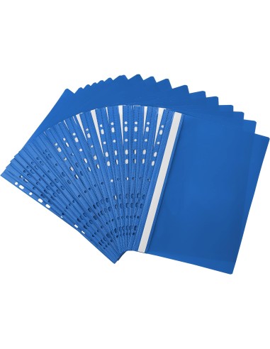 20x Skoroszyt A4 na dokumenty z zawieszką do segregatora plastikowy niebieski wpinany
