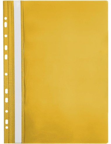Skoroszyt A4 plastikowy z zawieszką żółty wpinany do segregatora