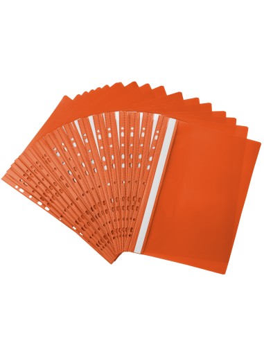 20x Skoroszyt A4 na dokumenty z zawieszką do segregatora plastikowy pomarańczowy wpinany