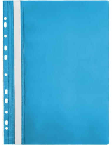 Skoroszyt A4 plastikowy z zawieszką jasno niebieski wpinany do segregatora