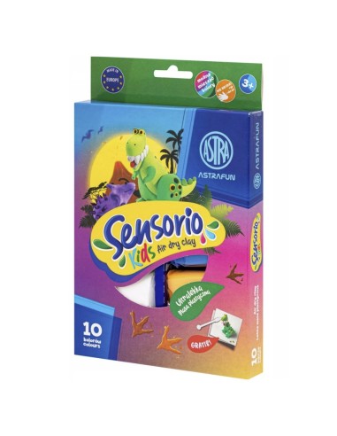 Masa piankowa plastyczna Dinozaury 10 kolorów Sensorio Kids Astra