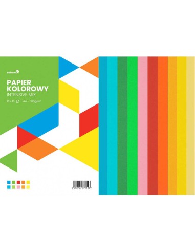 Papier ksero mix 10 kolorów INTENSIV 160g A4 100 arkuszy papiery kolorowe