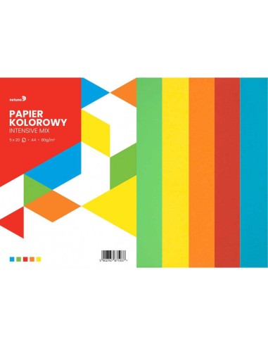 Papier ksero zestaw kolorowy mix 5 kolorów INTENSIV 80g A4 100 arkuszy