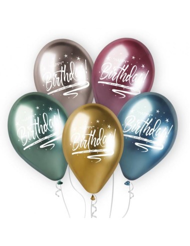 Balony Happy Birthday Shiny Premium 5szt