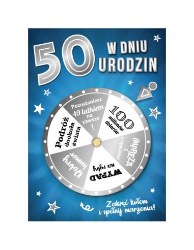 Karnet 50 Urodziny " Zakręć kołem " Armin