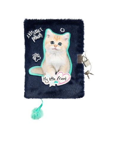 Pamiętnik z kłódką 3D włochacz A5 96k KITTY PARTY