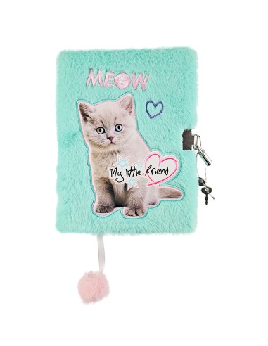 Pamiętnik z kłódką 3D włochacz A5 96k FLUFFY KITTY