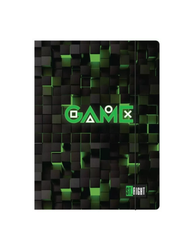 Teczka szkolna A4 z gumką STRIGHT GREEN GAME 300g