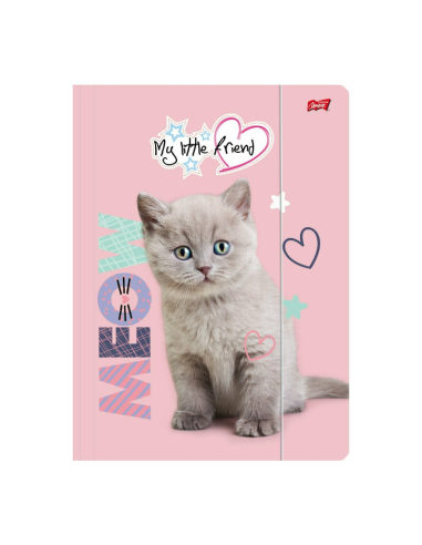 Teczka szkolna A4 z gumką FLUFFY KITTY 300g/m2