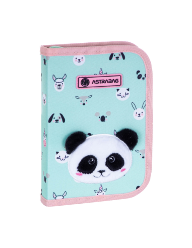Piórnik pojedynczy dwuklapkowy bez wyposażenia TEDDY PANDA