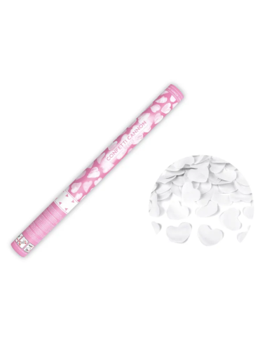 Konfetti strzelające serca białe 60cm